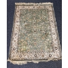 Image 1 : Silk Rug 48Wx68H (Peach, Cream, Sage, Gold-Yellow, and Black)