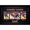 Image 1 : This is a framed Edmonton Oilers "Young Guns" photo collage, a collectible item featuring players in