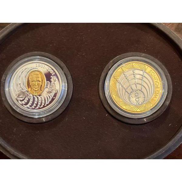 2001 Canada/Britain Guglielmo Marconi $5 & £2 Two Coin Set