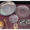 Image 2 : Vintage Tableware Lot: Glassware, 22K Gold Trim China, Silverplate