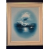 Image 1 : Hooper Oil On Canvas Waves Birds Silver Frame 25W x 29H