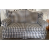 Image 1 : High Quality Plaid Fabric Love Seat  60w x 37d x 35h  Durable Well Made Furniture Small Sofa