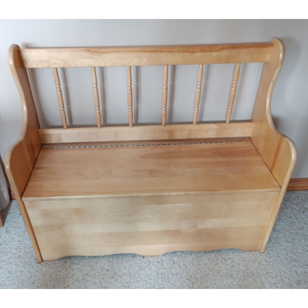 Lovely Wooden Bench w/ Storage Including Contents - 42W, 17D, 34T 
