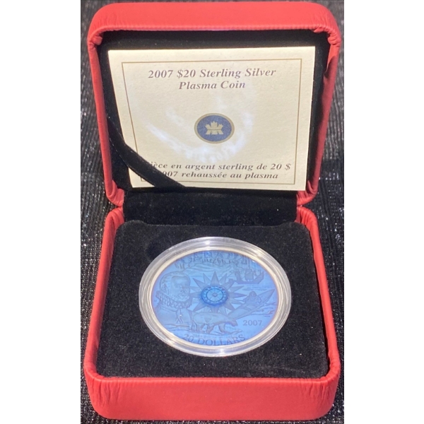2007 $20 International Polar Year Plasma Coin 92.5% Silver 27.78 Grams