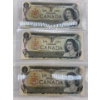 Image 1 : 3 Canadian 1973 $1.00 Bills Prefix *AN *FA *IA
