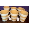 Image 1 : Original Cornish Kitchenware By T.G.Green - Six Striped Coffee Mugs