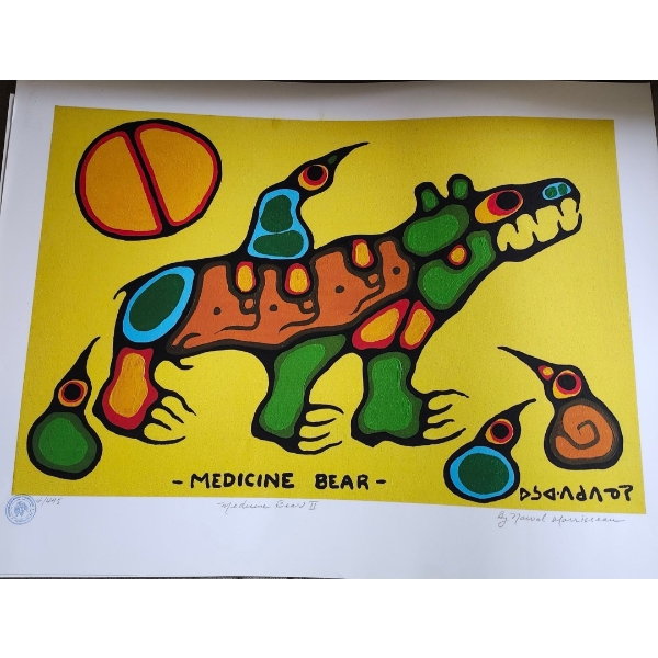 Limited Edition Print By Norval Morrisseau Titled "Medicine Bear II"