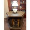 Image 1 : Vintage Table Lamp with Floral Motif and Vintage Side Table