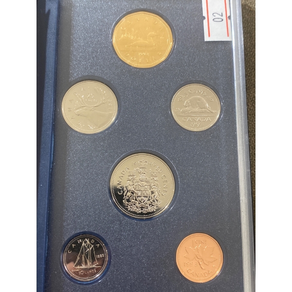 1993 Royal Canadian Mint Proof Coin Set in Presentation Case