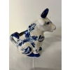 Image 4 :  Hand Painted Deleft Blue Holland Porcelain Cow creamer and 2 handmade glass blown decorative eggs