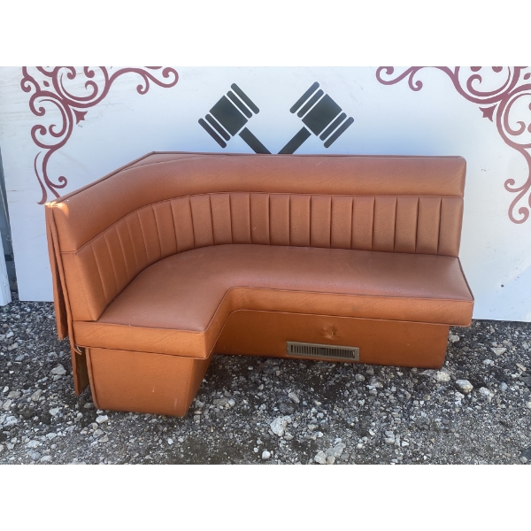 L-Shaped Brown Vinyl Diner Booth Bench Seating