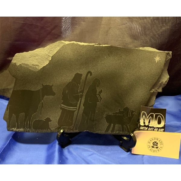 Religiouis Slate Art - Nativity Scene Made in Alberta