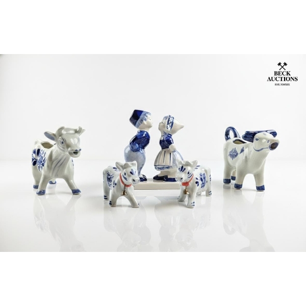 Collection Of Vintage Dutch Delft Blue And White Ceramic Figurines