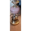 Image 5 : Pink Ceiling Hanging Light 22 T w/ Hanging Chain and 2 Matching Table Lamps 29 T to Top of Finial 