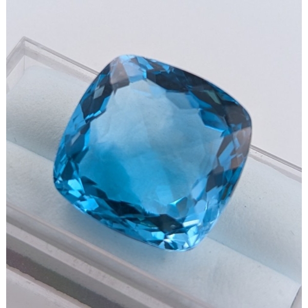 40.39 ct Certified Royal Blue Topaz Gemstone Cushion Cut ($7,980 Appraisal)