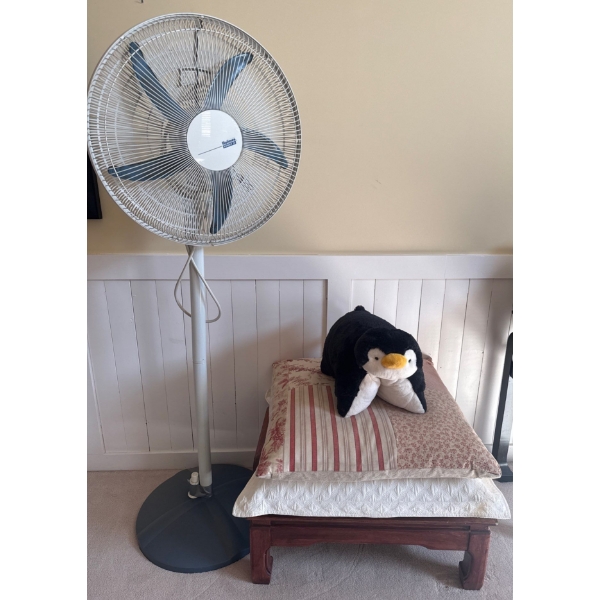 Oscillating Stand Up Floor Fan w/ Asian Foot Stool & More