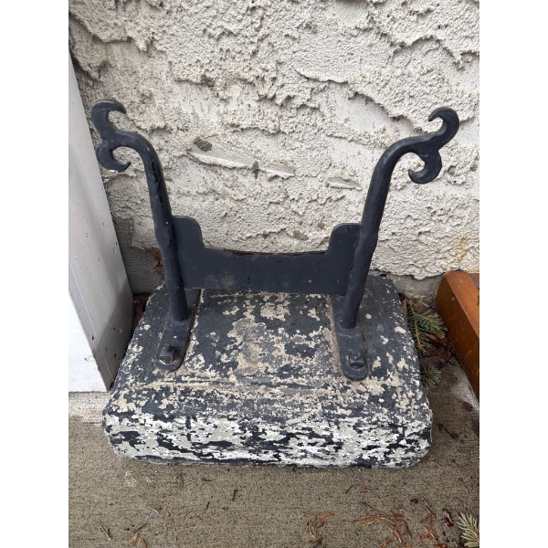 Cast Iron Boot Scraper with Decorative Curved Handles