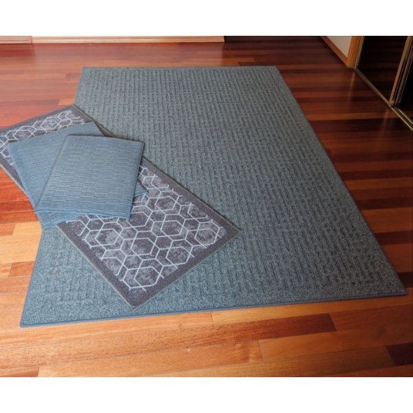Entryway Runner, Bath Mats and Tweed Area Rug 4x6 Feet 
