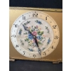Image 2 : Made-in-England Stitched Floral Dial Mantel Clock with Ornate Brass Tones