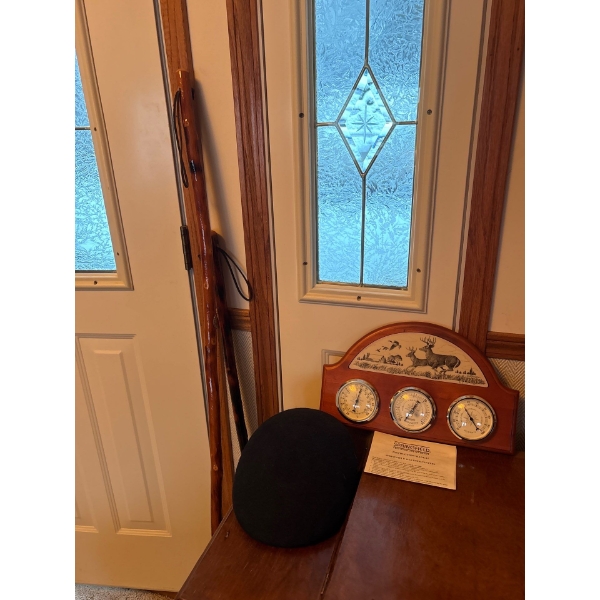  two beautiful Canadian Trail, walking sticks barometer made by Springfield precision instruments, a