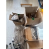 Image 7 : multiple boxes of hurricane shades, glass, hurricane shades, milk, jugs, LED gardening lamps and mis