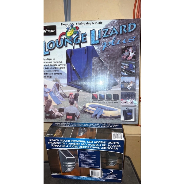 Solar LED Accent Lights, New in Box, W/ Unopened Lounge Lizard Plus 