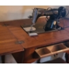 Image 4 : Singer Sewing Machine w Electric Pedal & Built-in Wood Cabinet 25 1/2 w 31 h.  Bench Included