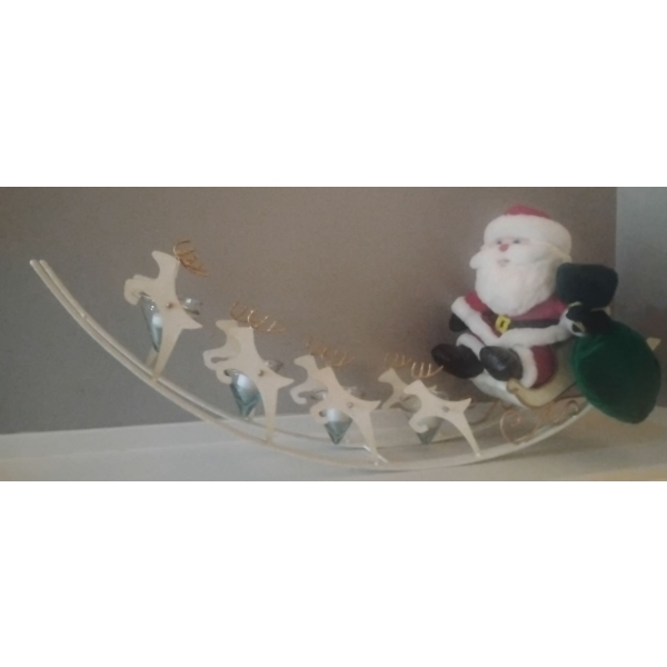 Holiday Sleigh Ride Ornament 44W w/ Jolly Ole Saint Nick