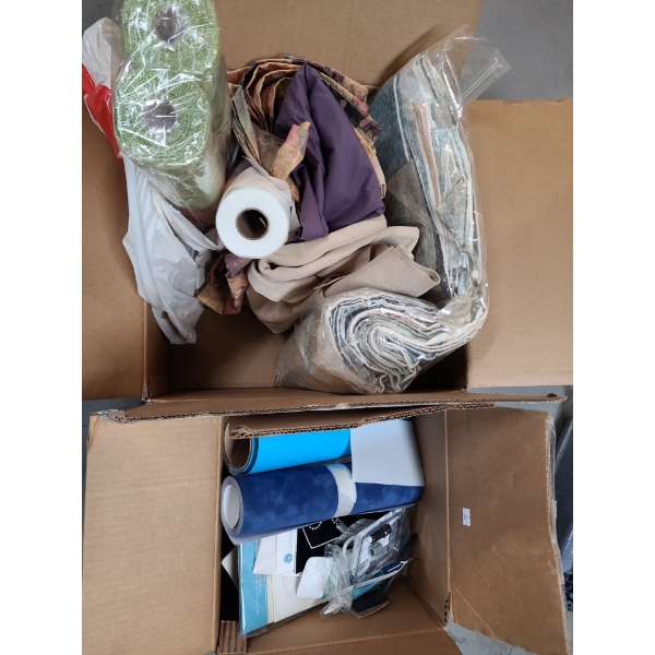 Assorted Craft Supplies (Quilting Fabric and Art Embellishments)