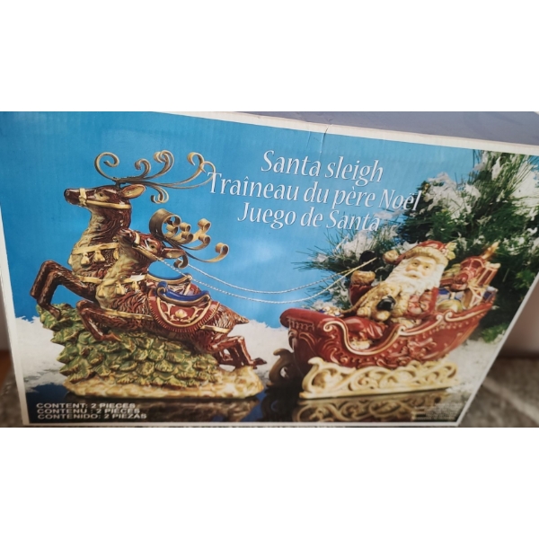 Ceramic Santa Sleigh (New in Box)