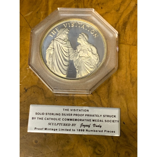 'The Visitation' Coin From the Catholic Commemorative Medal Society - Sterling Silver Proof 26g 