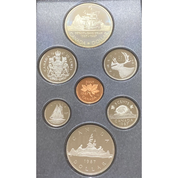 1987 Canadian Specimen Set With 50% Silver Dollar 23.33 Grams