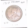 Image 3 : 1917 Canadian 50 Cent Coin 92.5% Silver 11.62 Grams