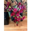 Image 2 : 2  Floral Tapestries With `Assortment Of Artificial Flowers With Basket & Small Foot Stool 15 X 15 X