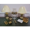 Image 1 : Beautifully Brass Home Accents & Decor - Pair Of Lamps 12T Antique Matchbox Mount TP Holder & more