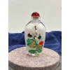 Glass Hand Painted Heron Snuff Bottle 3H