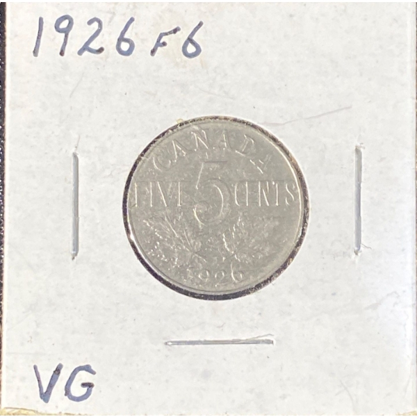 1926 VG Far 6 Canadian Nickel