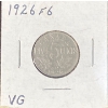 Image 1 : 1926 VG Far 6 Canadian Nickel