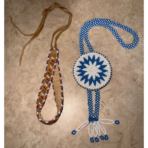 Traditional Indigenous Fashion Accessories - Headband & Coyboy Neck Tie 