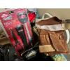 Image 2 : Leather tool belt, four piece, fishing combo, fillet knife, counterfeit lamp, hand press, machine, a