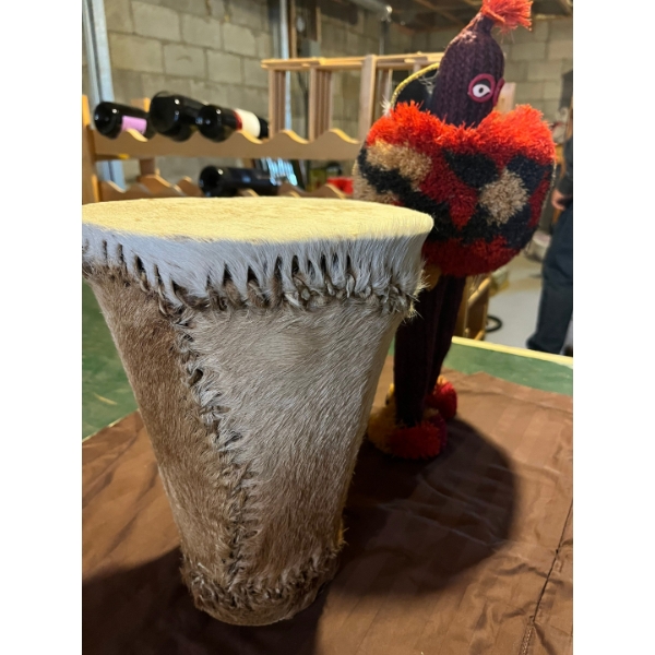African dancing doll and African hide drum
