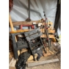 Image 1 : Five workbenches and a number of different size clamps And two sawhorses