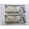Image 2 : 3 uncut 1:2 Canadian 1973 $1.00 Bills Prefix: BFK BFL