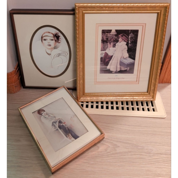 Vintage Art Prints Depicting Independent Woman 17"Tall