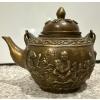 Image 4 : Brass  Antique Decorative Chinese Teapot w/ Made in India Brass Bowl (7W) 