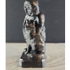 Image 5 : Vintage Signed Sculpture Depicting an Inuit Man and His Loyal Friend ( 13.5"H x 7.5"W)