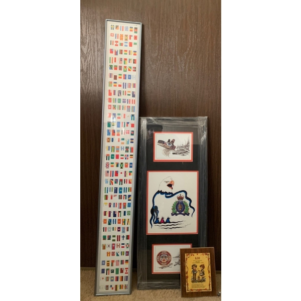 Assorted Wall Decor - Indigenous Sketch Leo Affirmations & World Flags 8x26