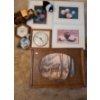 Image 1 : Deer Box 14 W, 14 D, 5 T, Kitchen Pics 11 X 14, 14 X 11, Tempo Time Clock 9 X 9, Embroidery 6.5 X 7