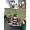Image 4 : Santa statue 32” height with fiber, optic beard and lighted snowman with rotating train set