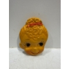 Image 1 : Chalk Cartoon Girl Face with Big Eyes and Red Bow 6.5H